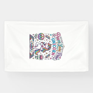 Banderoles Licorne Paix Amour Pose Licorne Fond Blanc S