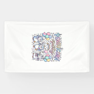 Banderoles Licorne Penguicorn Party Premium Vecteur Vecteur D