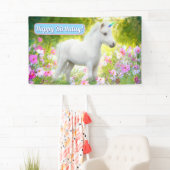 Banderoles Licorne Poney Blanc (En situation)