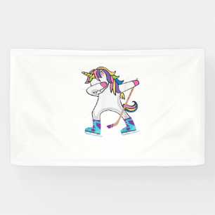 Banderoles Licorne qui Dab avec un Bâton de Hockey Licorne Sp