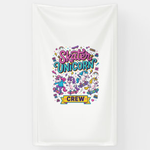 Banderoles Licorne Skater Licorne Crew Rétro Style Imprimé su