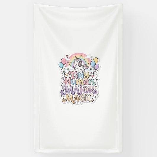 Banderoles Licorne Tiny Human Major Magic Premium Vector Vect (Vertical)