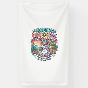 Banderoles Licorne Tropical Licorne Évasion POD Prêt POD Artw