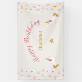 Banderoles Licornes & Arc-en-ciel Rose Jaune Magiques (Vertical)