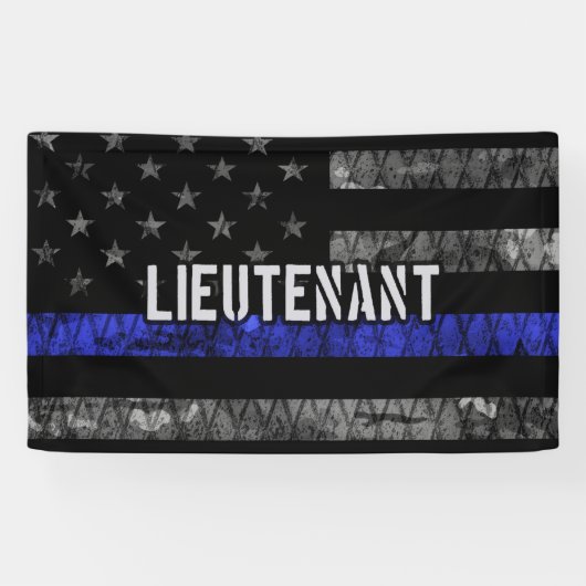 Banderoles Lieutenant Thin Blue Line Drapeau désorganisé (Horizontal)