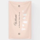 Banderoles Light Peach Minimalist Baby Girl Douche Bienvenue (Vertical)