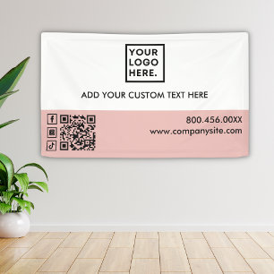 Banderoles Light Pink Business Logo Social Media Event Vinyl