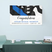 Banderoles Ligne Bleue Mince Drapeau Parti de la Police (Salon professionnel)