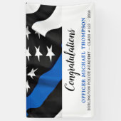 Banderoles Ligne Bleue Mince Drapeau Parti de la Police (Vertical)