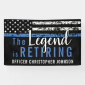 Banderoles Ligne bleue mince personnalisée pour la retraite d (Horizontal)