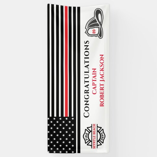 Banderoles Ligne rouge des pompiers (Vertical)