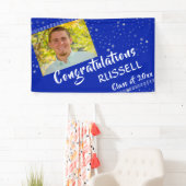 Banderoles Lignes et étoiles | Bleu royal | Diplôme photo (En situation)