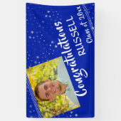 Banderoles Lignes et étoiles | Bleu royal | Diplôme photo (Vertical)