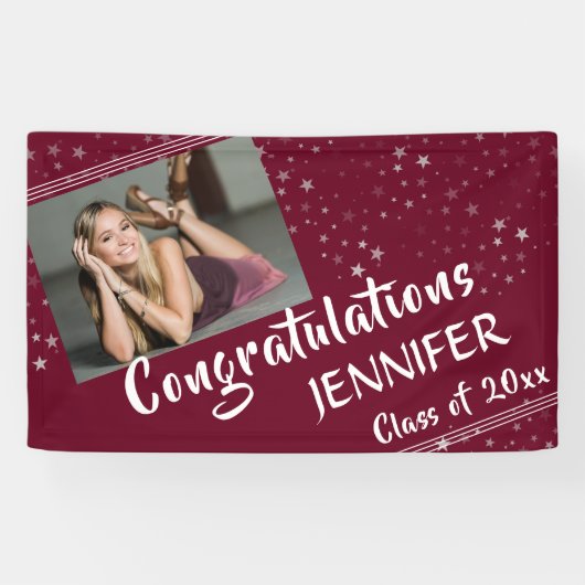 Banderoles Lignes et étoiles | Couleurs modifiables | Diplôme (Horizontal)