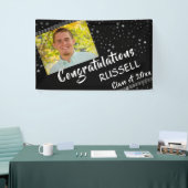 Banderoles Lignes et étoiles | Noir modifiable | Diplôme phot (Salon professionnel)