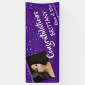 Banderoles Lignes et étoiles | Purple modifiable | Diplôme ph (Vertical)