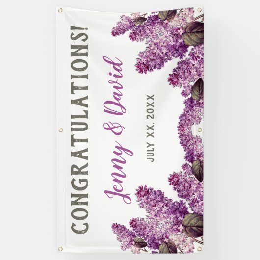 Banderoles Lilac Spring Garden Mariage suspendu (Vertical)