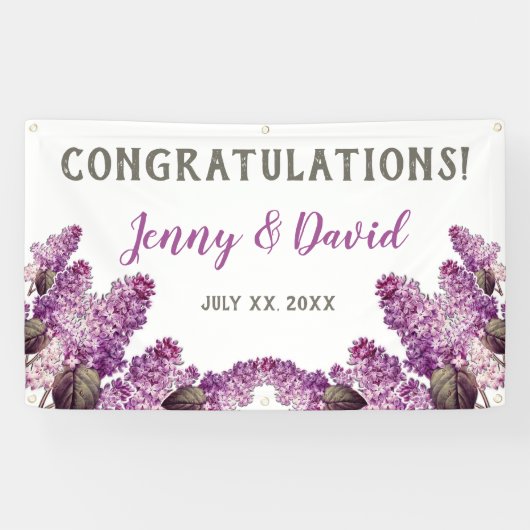 Banderoles Lilac Spring Garden Mariage suspendu (Horizontal)