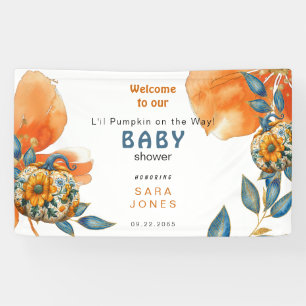 Banderoles Li'll Citrouille On the Way Baby shower coloré