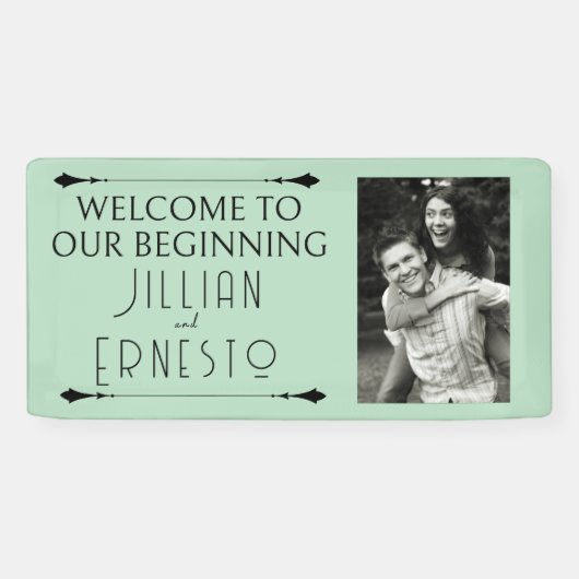 Banderoles Lily de Valley || Vert doux avec photo (Horizontal)