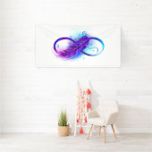 Banderoles L'infini avec plume violette (Insitu)