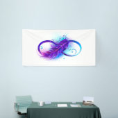 Banderoles L'infini avec plume violette (Salon professionnel)