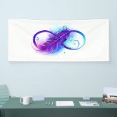 Banderoles L'infini avec plume violette (Salon professionnel)