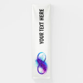 Banderoles L'infini avec plume violette (Verticale)