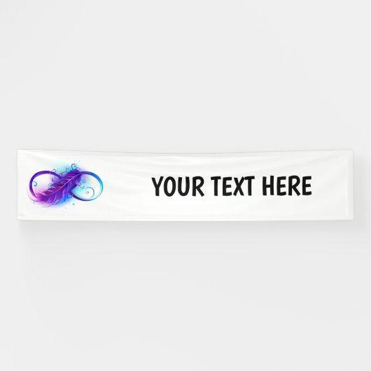 Banderoles L'infini avec plume violette (Horizontal)
