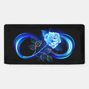 Banderoles L'infini lumineux avec une rose bleue