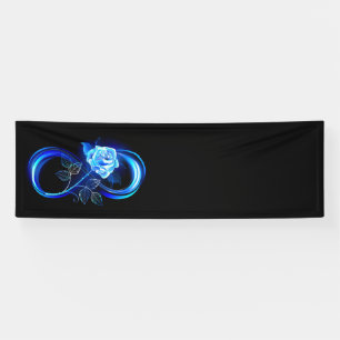 Banderoles L'infini lumineux avec une rose bleue