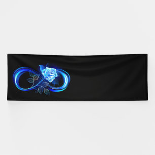 Banderoles L'infini lumineux avec une rose bleue