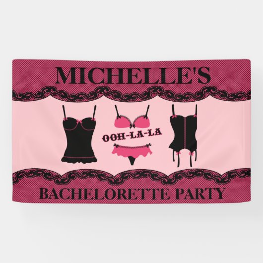 Banderoles Lingerie rose, partie de Bachelorette (Horizontal)