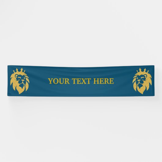 Banderoles Lion Avec Couronne - Style Or 1 (Horizontal)