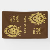 Banderoles Lion Avec Couronne - Style Or 3 (Horizontal)