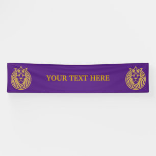 Banderoles Lion Avec Couronne - Style Or 4