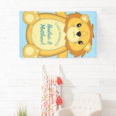 Banderoles Lion Baby shower bleu (En situation)