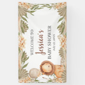 Banderoles Lion Boho pampas Grass baby shower Welcome banner (Vertical)