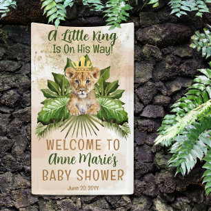 Banderoles Lion Cub Un Petit Roi Est En Chemin Baby shower