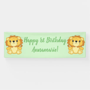 Banderoles Lion fête d'anniversaire Green