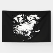 Banderoles Lion Noir Blanc - Art Pop Animal (Horizontal)