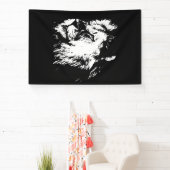 Banderoles Lion Noir Blanc - Art Pop Animal (Insitu)