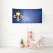 Banderoles Lis d'or sur fond bleu (Insitu)