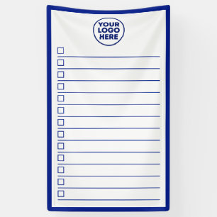 Banderoles Liste de tâches à effacer bleu marine Logo d'entre