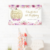 Banderoles Little Citrouille Floral 1er Anniversaire (En situation)