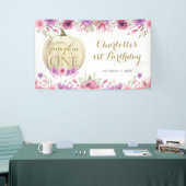 Banderoles Little Citrouille Floral 1er Anniversaire (Salon professionnel)