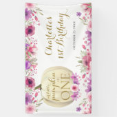 Banderoles Little Citrouille Floral 1er Anniversaire (Vertical)