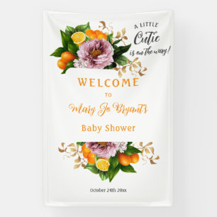 Banderoles Little Cutie Baby shower Floral et Fruit