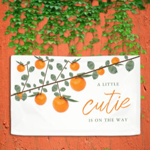 Banderoles Little Cutie Orange Baby shower neutre de genre