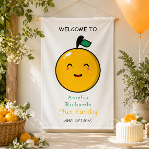 Banderoles Little Cutie Orange Citrus 1er anniversaire